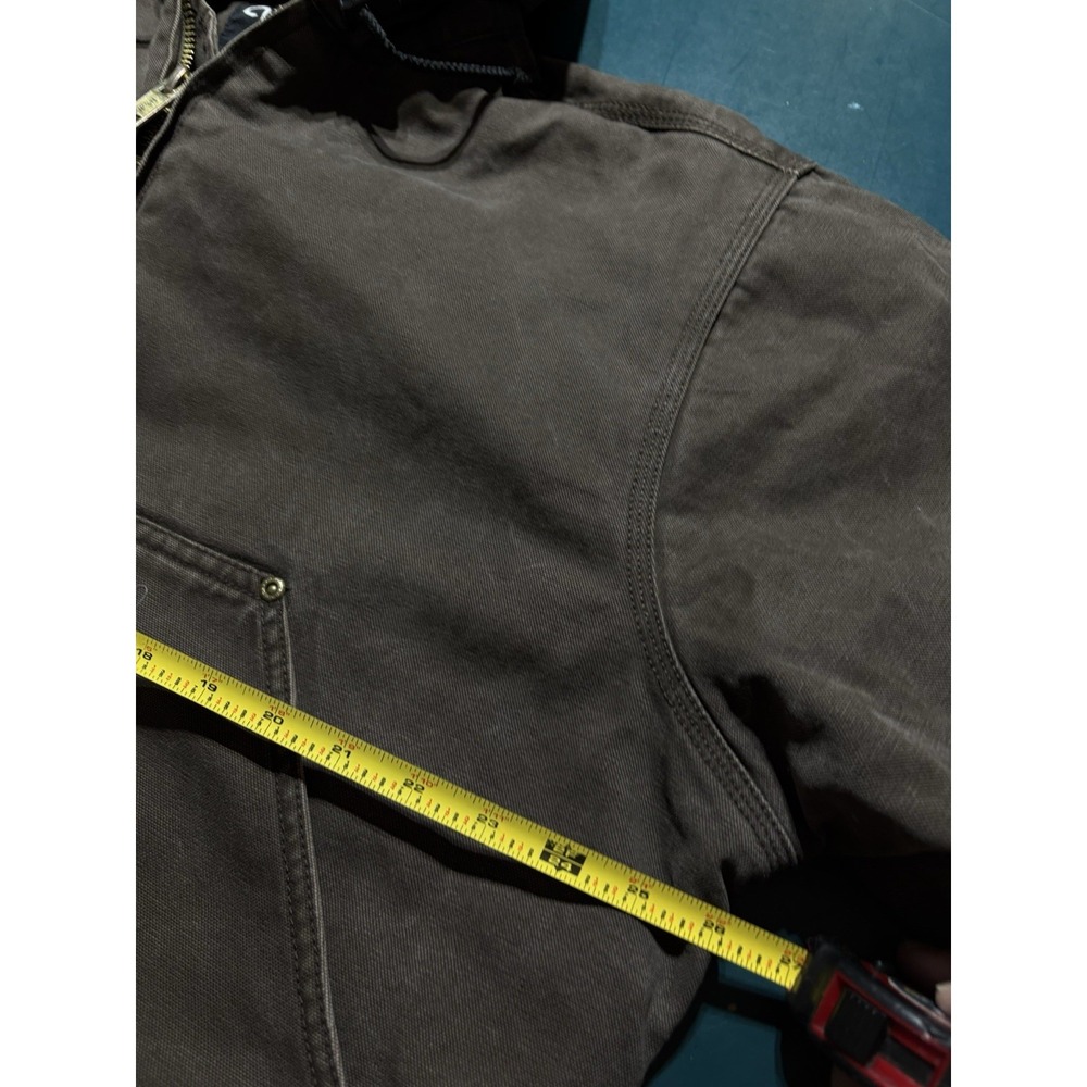 Vintage Walls Work Wear Jacket Men's Large Brown Duck Canvas Fleece Lined Hooded - Picture 13 of 14
